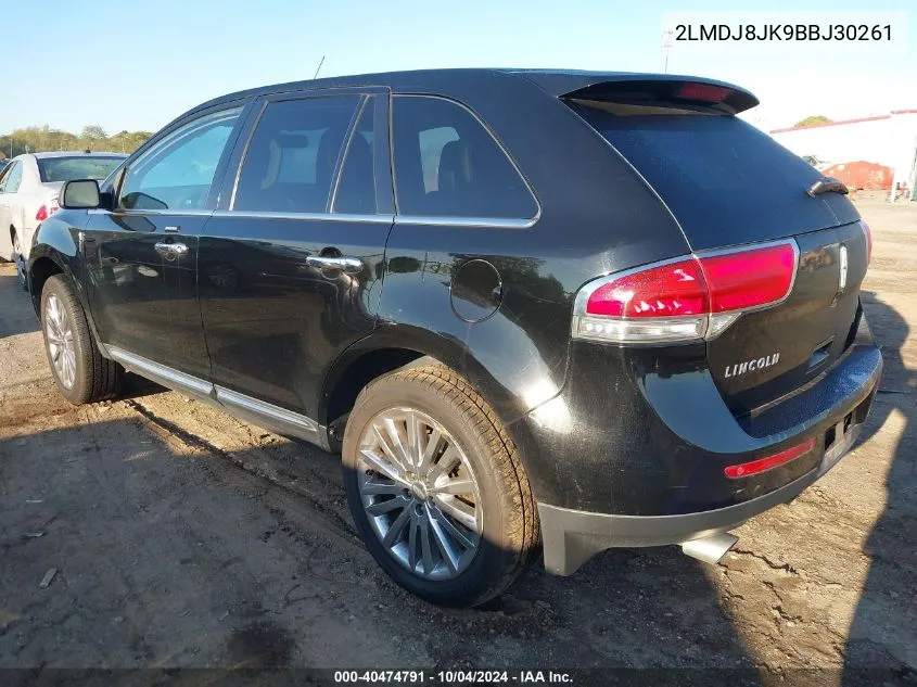 2011 Lincoln Mkx VIN: 2LMDJ8JK9BBJ30261 Lot: 40474791