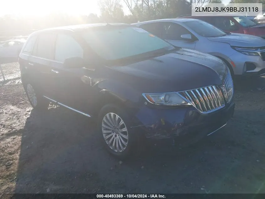 2011 Lincoln Mkx VIN: 2LMDJ8JK9BBJ31118 Lot: 40493369