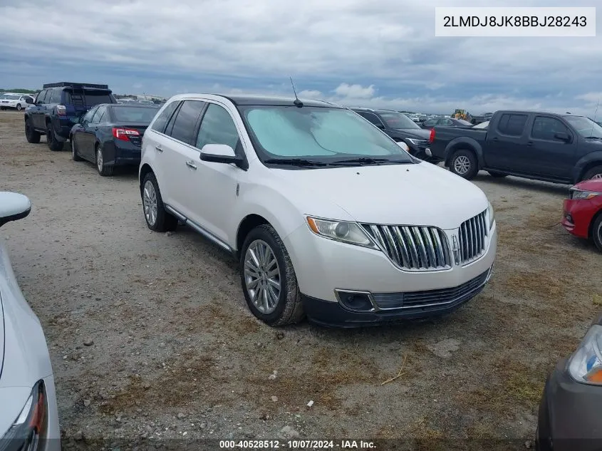 2011 Lincoln Mkx VIN: 2LMDJ8JK8BBJ28243 Lot: 40528512