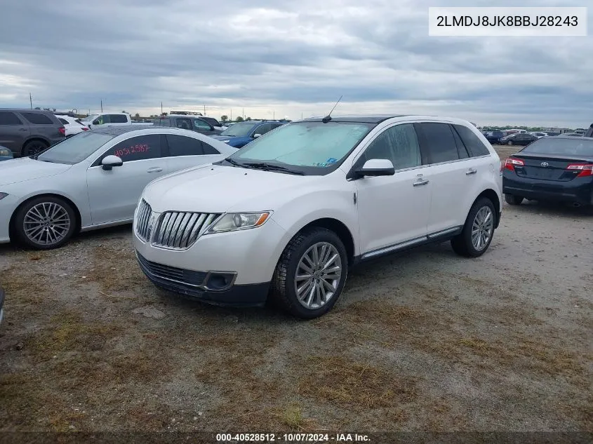 2LMDJ8JK8BBJ28243 2011 Lincoln Mkx