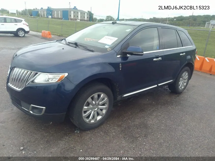 2012 Lincoln Mkx VIN: 2LMDJ6JK2CBL15323 Lot: 39299487