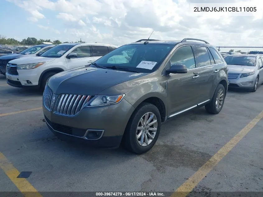 2012 Lincoln Mkx VIN: 2LMDJ6JK1CBL11005 Lot: 39674279