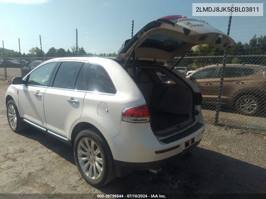 2012 Lincoln Mkx VIN: 2LMDJ8JK5CBL03811 Lot: 39796544