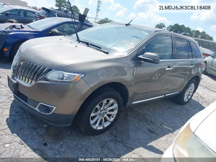 2012 Lincoln Mkx VIN: 2LMDJ6JK3CBL18408 Lot: 40028151