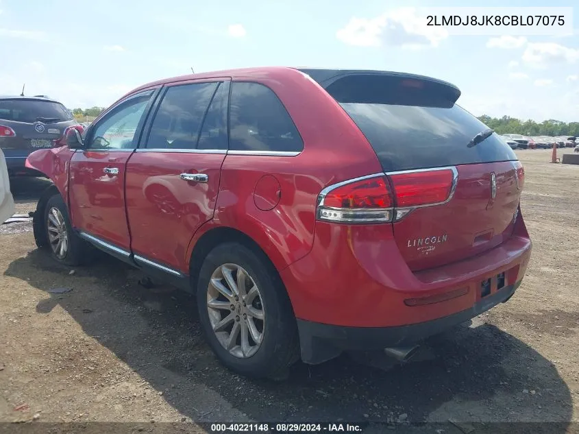 2012 Lincoln Mkx VIN: 2LMDJ8JK8CBL07075 Lot: 40221148