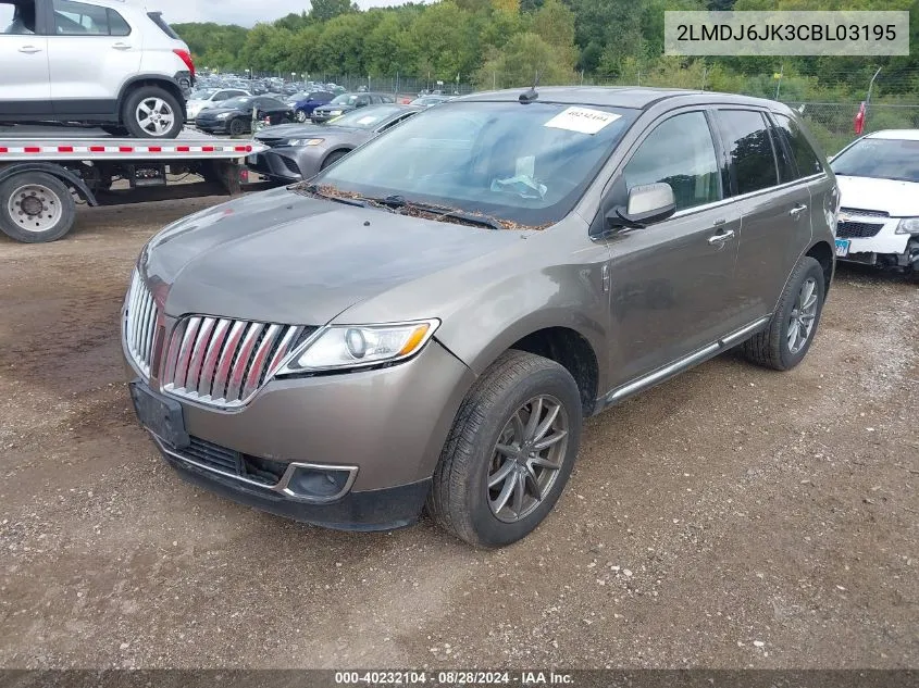 2012 Lincoln Mkx VIN: 2LMDJ6JK3CBL03195 Lot: 40232104