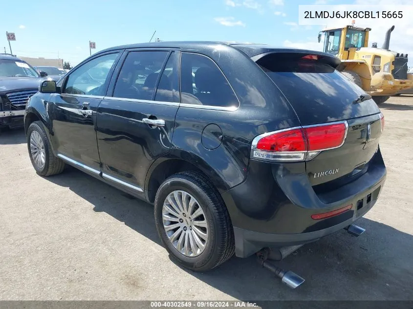 2012 Lincoln Mkx VIN: 2LMDJ6JK8CBL15665 Lot: 40302549