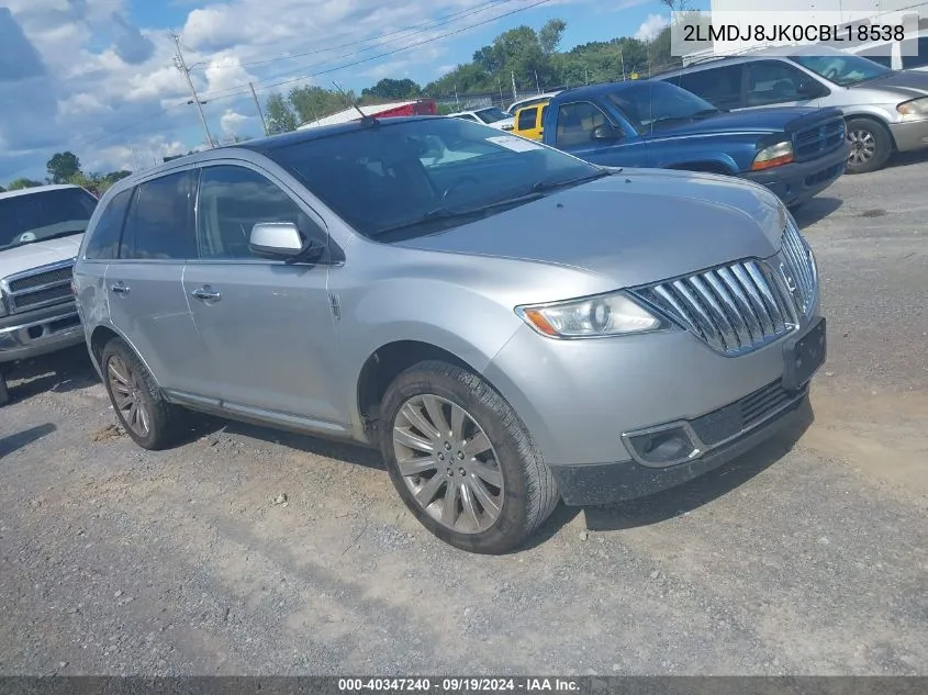 2012 Lincoln Mkx VIN: 2LMDJ8JK0CBL18538 Lot: 40347240