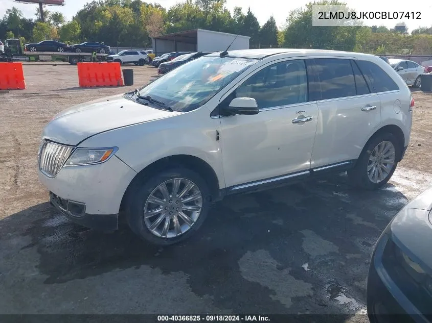 2012 Lincoln Mkx VIN: 2LMDJ8JK0CBL07412 Lot: 40366825