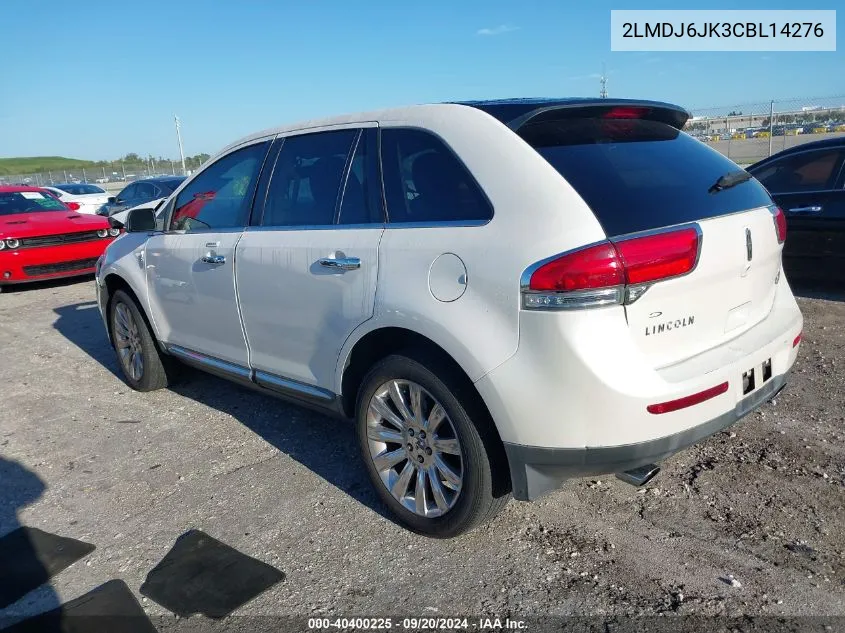 2012 Lincoln Mkx VIN: 2LMDJ6JK3CBL14276 Lot: 40400225