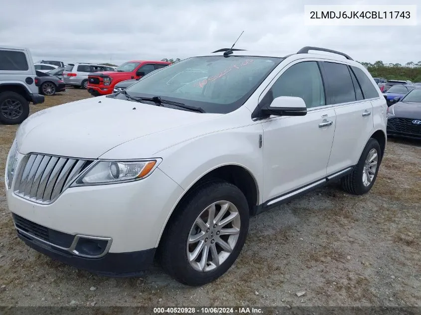 2LMDJ6JK4CBL11743 2012 Lincoln Mkx