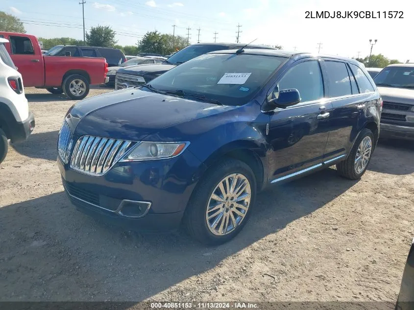 2012 Lincoln Mkx VIN: 2LMDJ8JK9CBL11572 Lot: 40851153