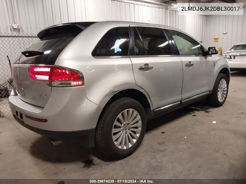 2013 Lincoln Mkx VIN: 2LMDJ6JK2DBL30017 Lot: 39874339