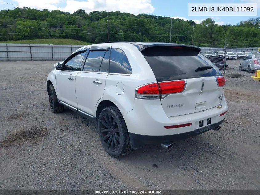 2013 Lincoln Mkx VIN: 2LMDJ8JK4DBL11092 Lot: 39909757