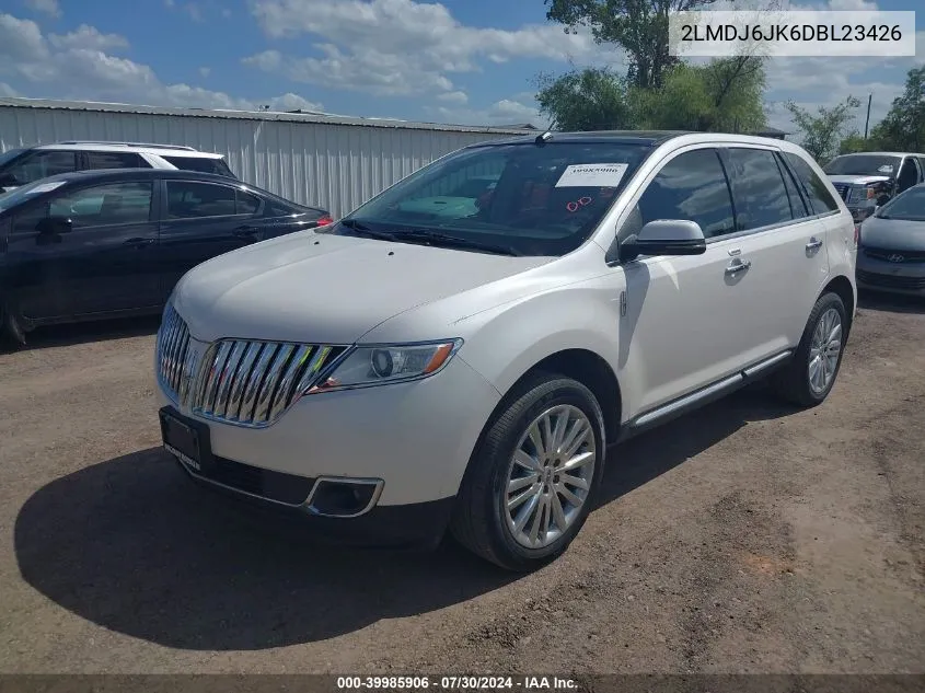 2013 Lincoln Mkx VIN: 2LMDJ6JK6DBL23426 Lot: 39985906