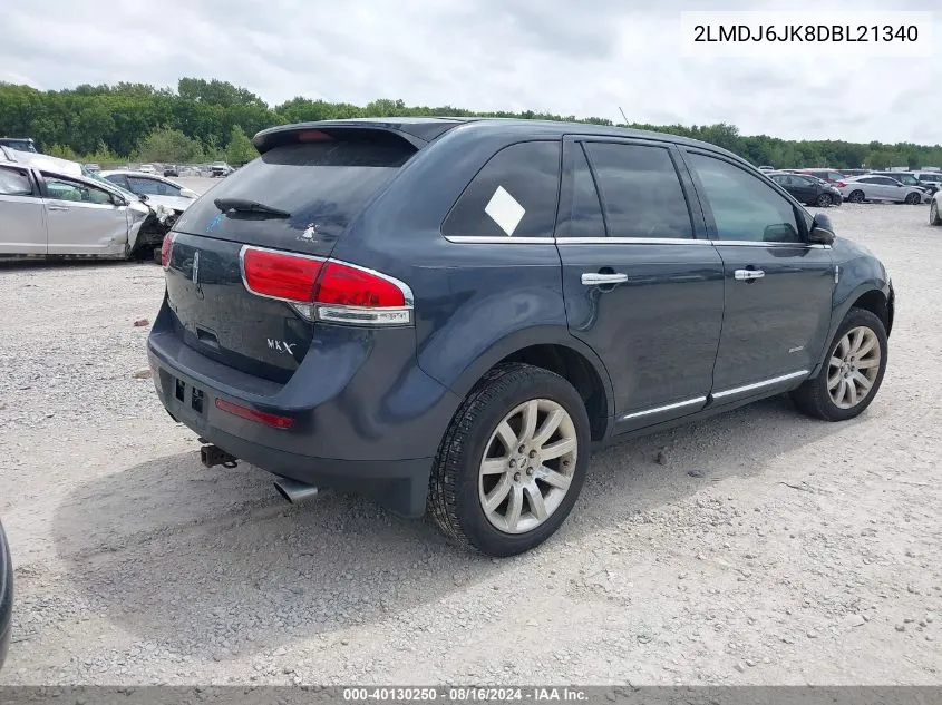 2013 Lincoln Mkx VIN: 2LMDJ6JK8DBL21340 Lot: 40130250