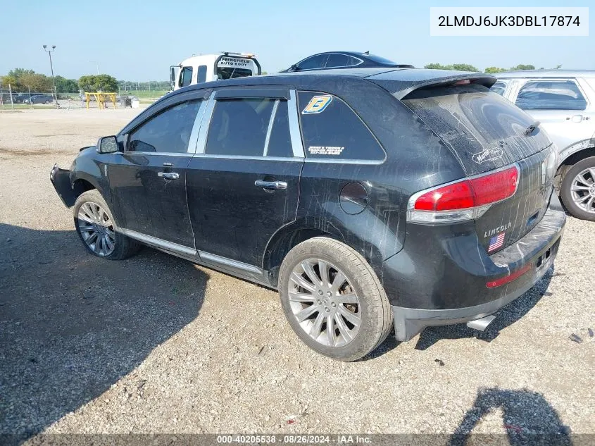 2013 Lincoln Mkx VIN: 2LMDJ6JK3DBL17874 Lot: 40205538