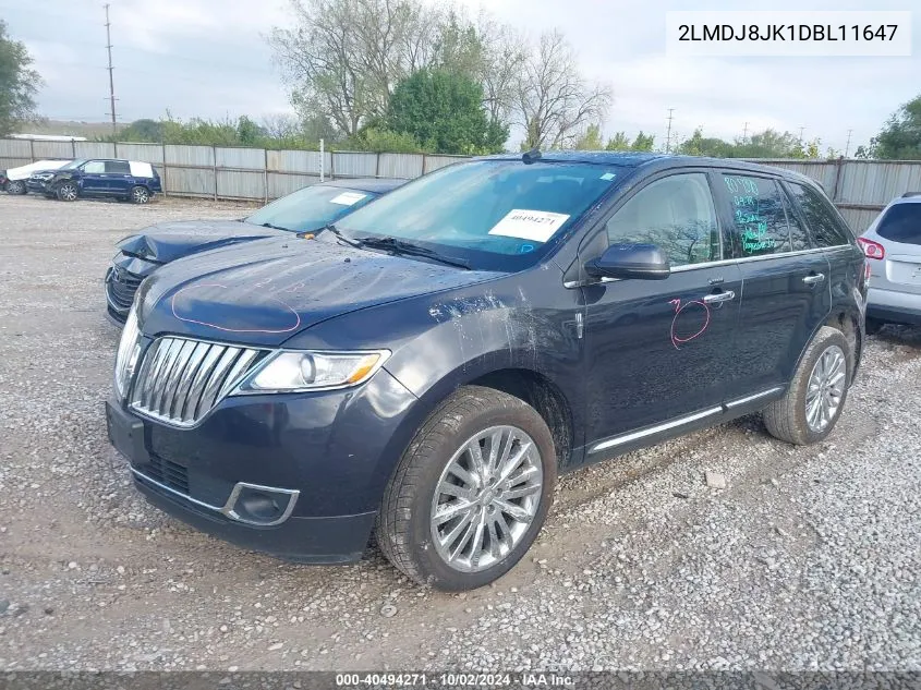 2013 Lincoln Mkx VIN: 2LMDJ8JK1DBL11647 Lot: 40494271