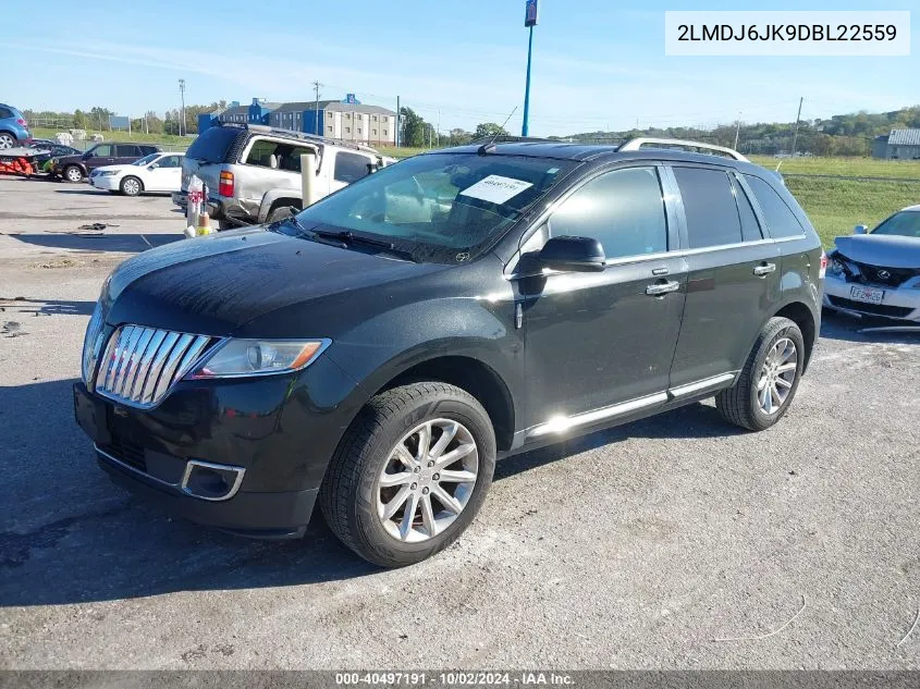 2013 Lincoln Mkx VIN: 2LMDJ6JK9DBL22559 Lot: 40497191