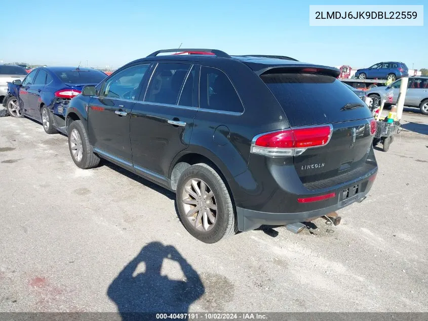 2013 Lincoln Mkx VIN: 2LMDJ6JK9DBL22559 Lot: 40497191