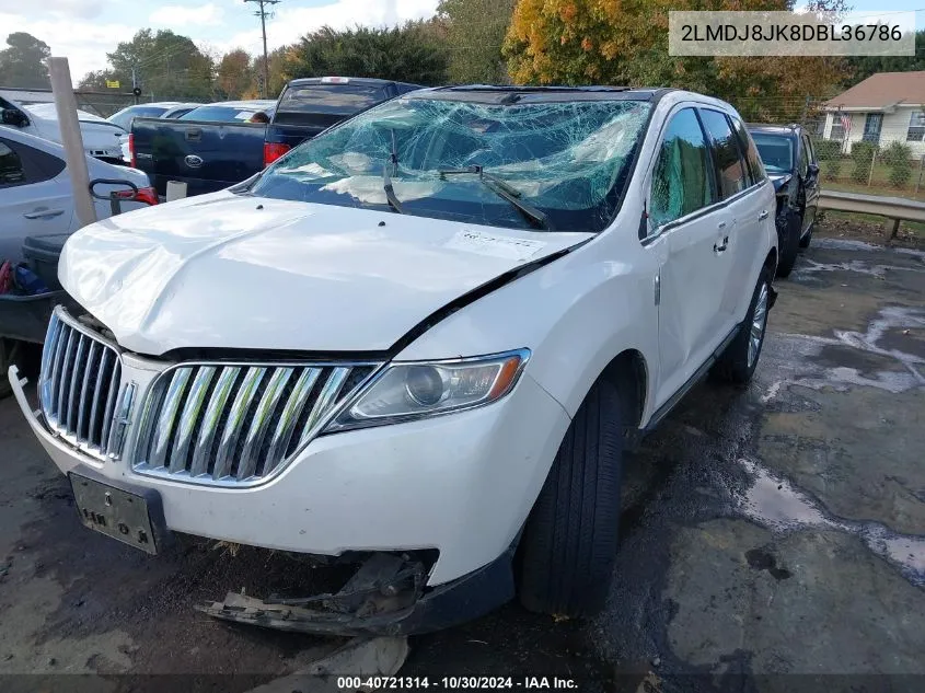 2013 Lincoln Mkx VIN: 2LMDJ8JK8DBL36786 Lot: 40721314