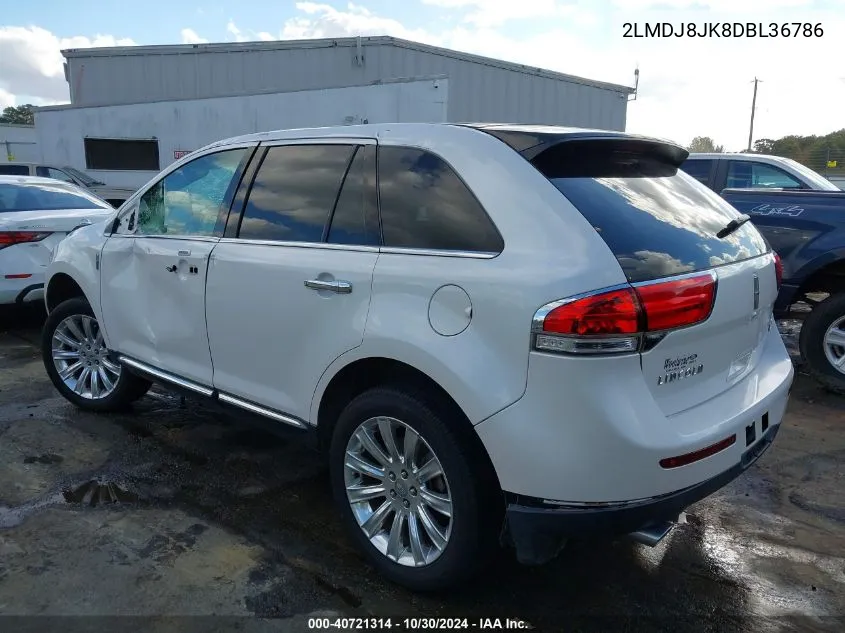 2013 Lincoln Mkx VIN: 2LMDJ8JK8DBL36786 Lot: 40721314