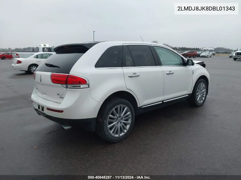 2013 Lincoln Mkx VIN: 2LMDJ8JK8DBL01343 Lot: 40845287