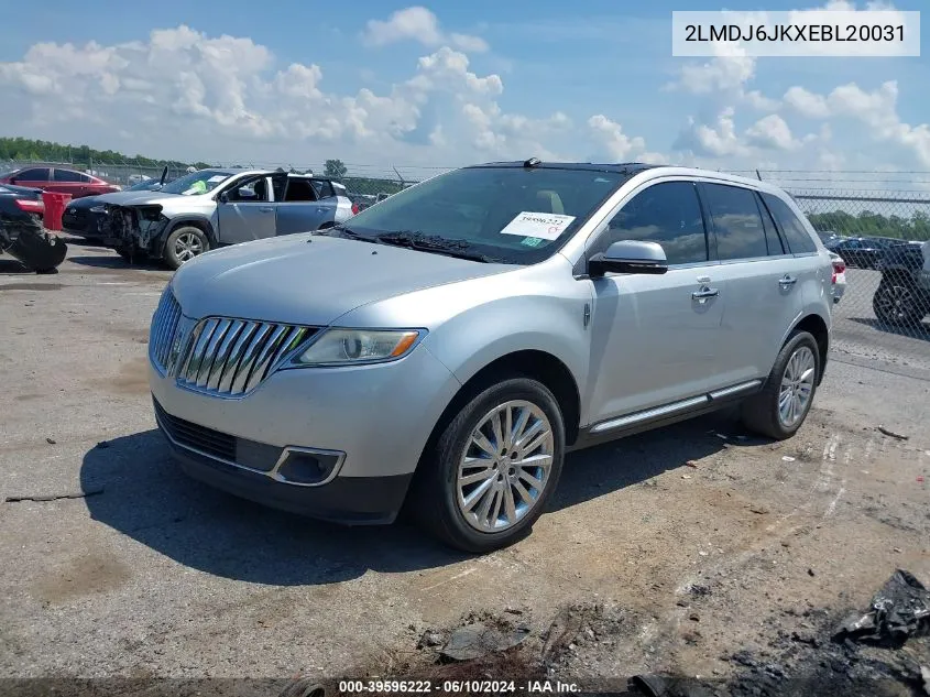 2014 Lincoln Mkx VIN: 2LMDJ6JKXEBL20031 Lot: 39596222