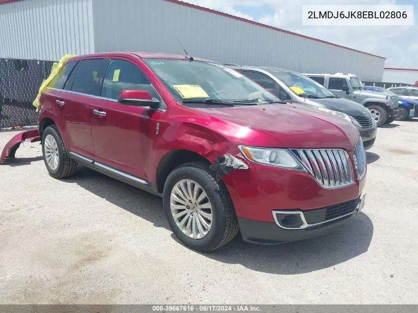 2LMDJ6JK8EBL02806 2014 Lincoln Mkx