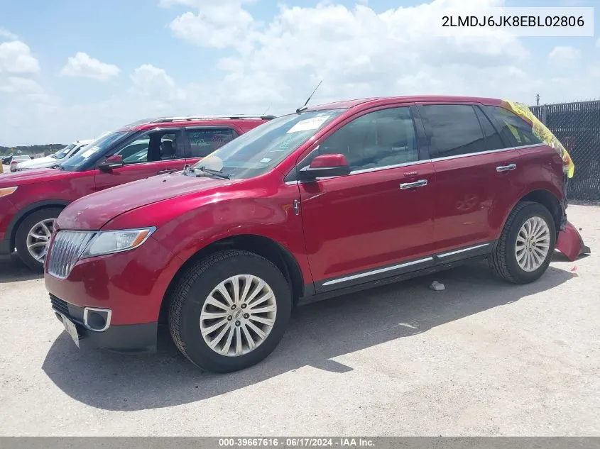 2014 Lincoln Mkx VIN: 2LMDJ6JK8EBL02806 Lot: 39667616