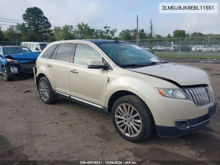 2014 Lincoln Mkx VIN: 2LMDJ8JK8EBL11551 Lot: 40516931