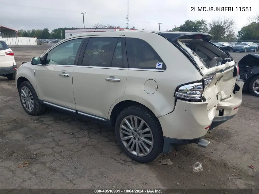 2014 Lincoln Mkx VIN: 2LMDJ8JK8EBL11551 Lot: 40516931