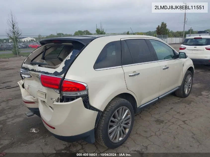 2014 Lincoln Mkx VIN: 2LMDJ8JK8EBL11551 Lot: 40516931