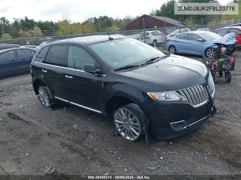 2015 Lincoln Mkx VIN: 2LMDJ8JK2FBL20778 Lot: 39350313