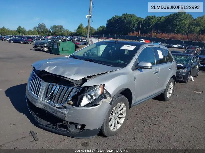 2015 Lincoln Mkx VIN: 2LMDJ8JK0FBL32993 Lot: 40316597