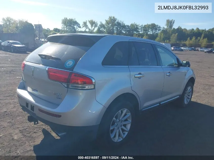 2015 Lincoln Mkx VIN: 2LMDJ8JK0FBL32993 Lot: 40316597