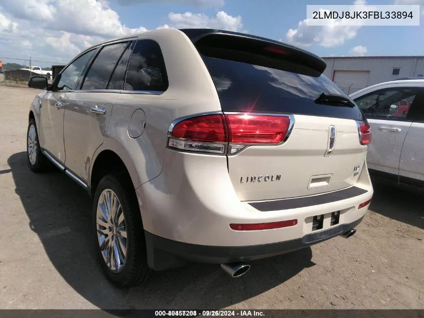 2015 Lincoln Mkx VIN: 2LMDJ8JK3FBL33894 Lot: 40457208