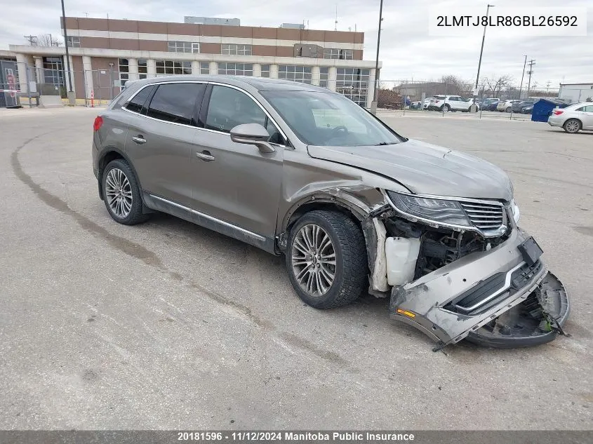 2016 Lincoln Mkx VIN: 2LMTJ8LR8GBL26592 Lot: 20181596