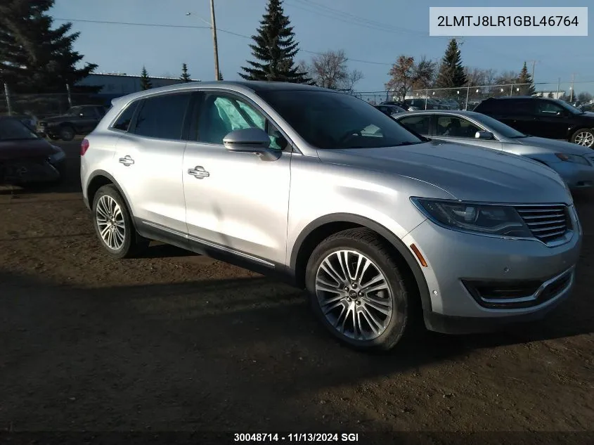 2016 Lincoln Mkx Reserve VIN: 2LMTJ8LR1GBL46764 Lot: 30048714