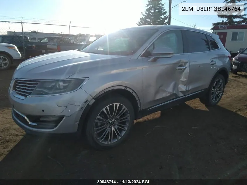 2016 Lincoln Mkx Reserve VIN: 2LMTJ8LR1GBL46764 Lot: 30048714