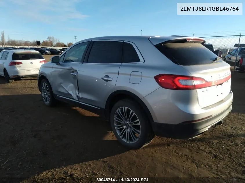 2016 Lincoln Mkx Reserve VIN: 2LMTJ8LR1GBL46764 Lot: 30048714