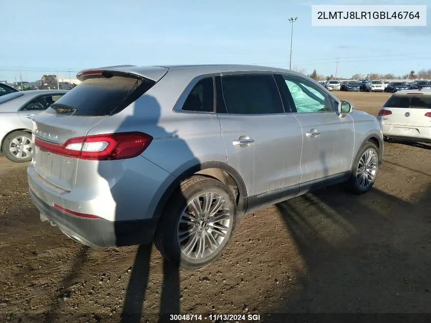 2016 Lincoln Mkx Reserve VIN: 2LMTJ8LR1GBL46764 Lot: 30048714