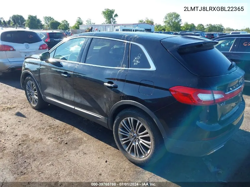 2LMTJ8LRXGBL22365 2016 Lincoln Mkx Reserve