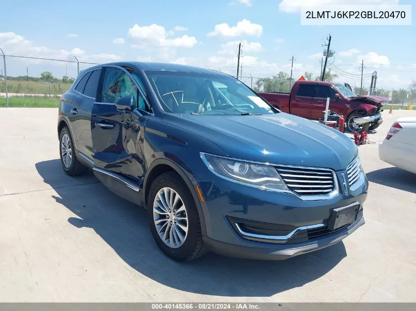 2LMTJ6KP2GBL20470 2016 Lincoln Mkx Select