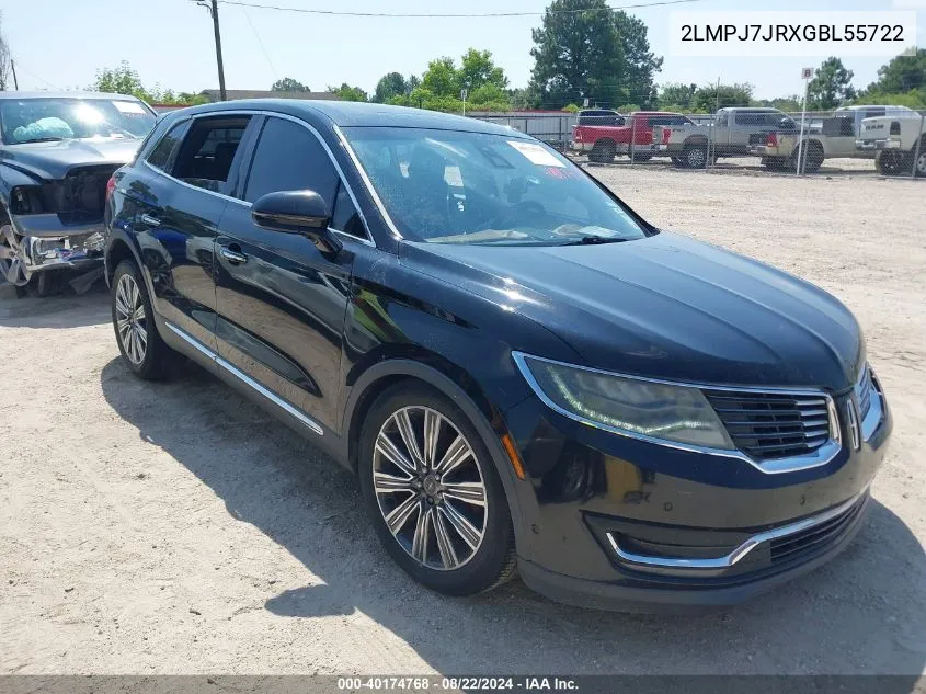 2LMPJ7JRXGBL55722 2016 Lincoln Mkx Black Label