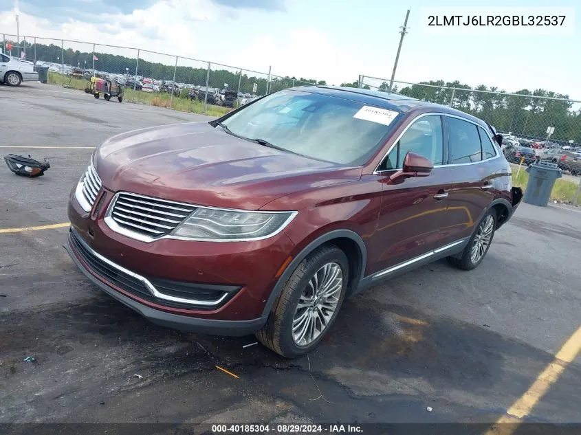 2LMTJ6LR2GBL32537 2016 Lincoln Mkx Reserve