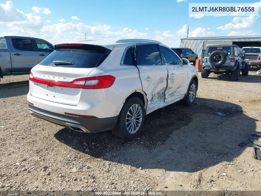 2LMTJ6KR8GBL76558 2016 Lincoln Mkx Select