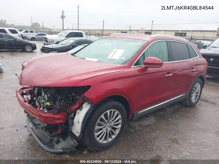 2LMTJ6KR4GBL84544 2016 Lincoln Mkx Select