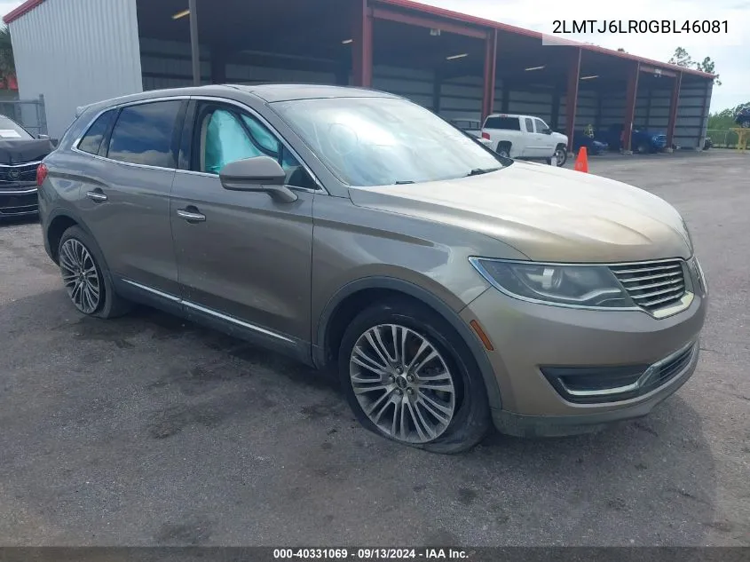 2LMTJ6LR0GBL46081 2016 Lincoln Mkx Reserve