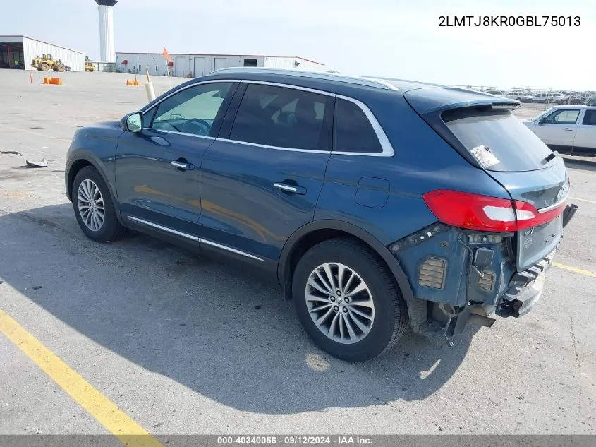 2016 Lincoln Mkx Select VIN: 2LMTJ8KR0GBL75013 Lot: 40340056